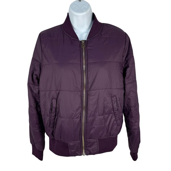 Forever 21 Womens Bomber Jacket Purple Size M Nylon/Polyester - Picture 1 of 4